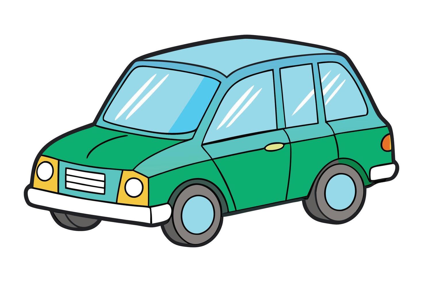 Taxi Cartoon Style Icon. Colorful Symbol Illustration vector