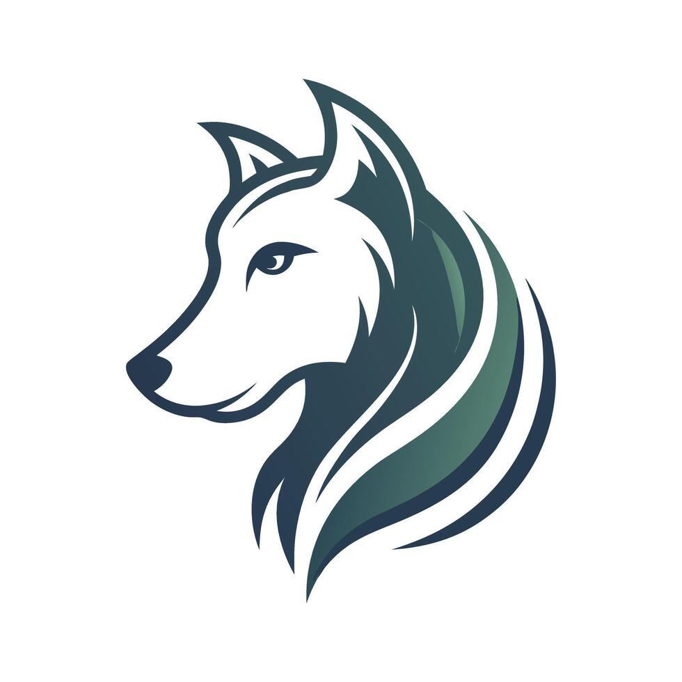 Wolf head logo illustration on white backgroud vector