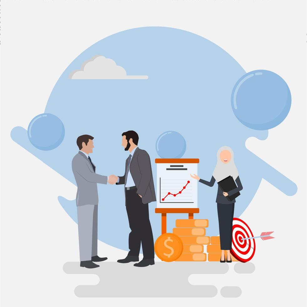 Successful Business Deal. Illustration of a paper signed as a contract or cooperation agreement. EPS 1 vector