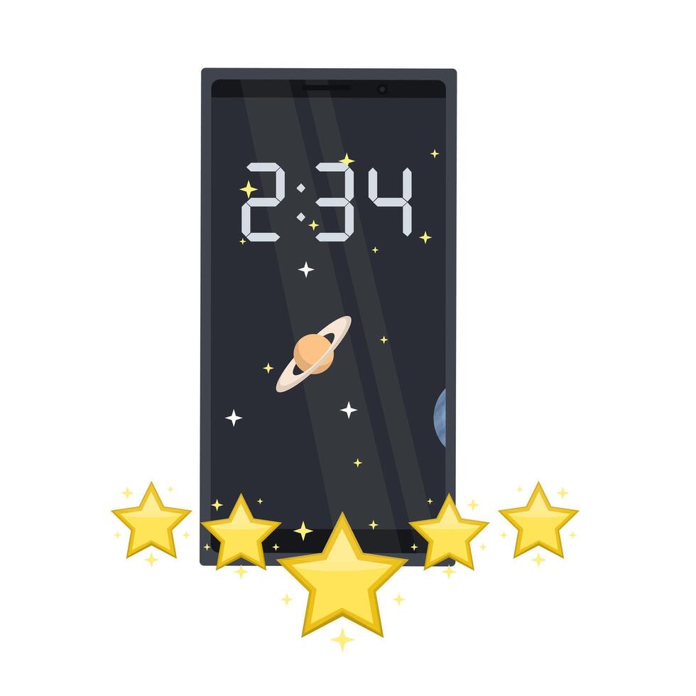 Phone rating. Star rating of popularity vector