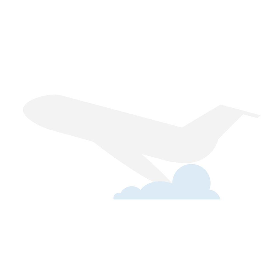 The plane takes off. Airplane on the background of clouds vector