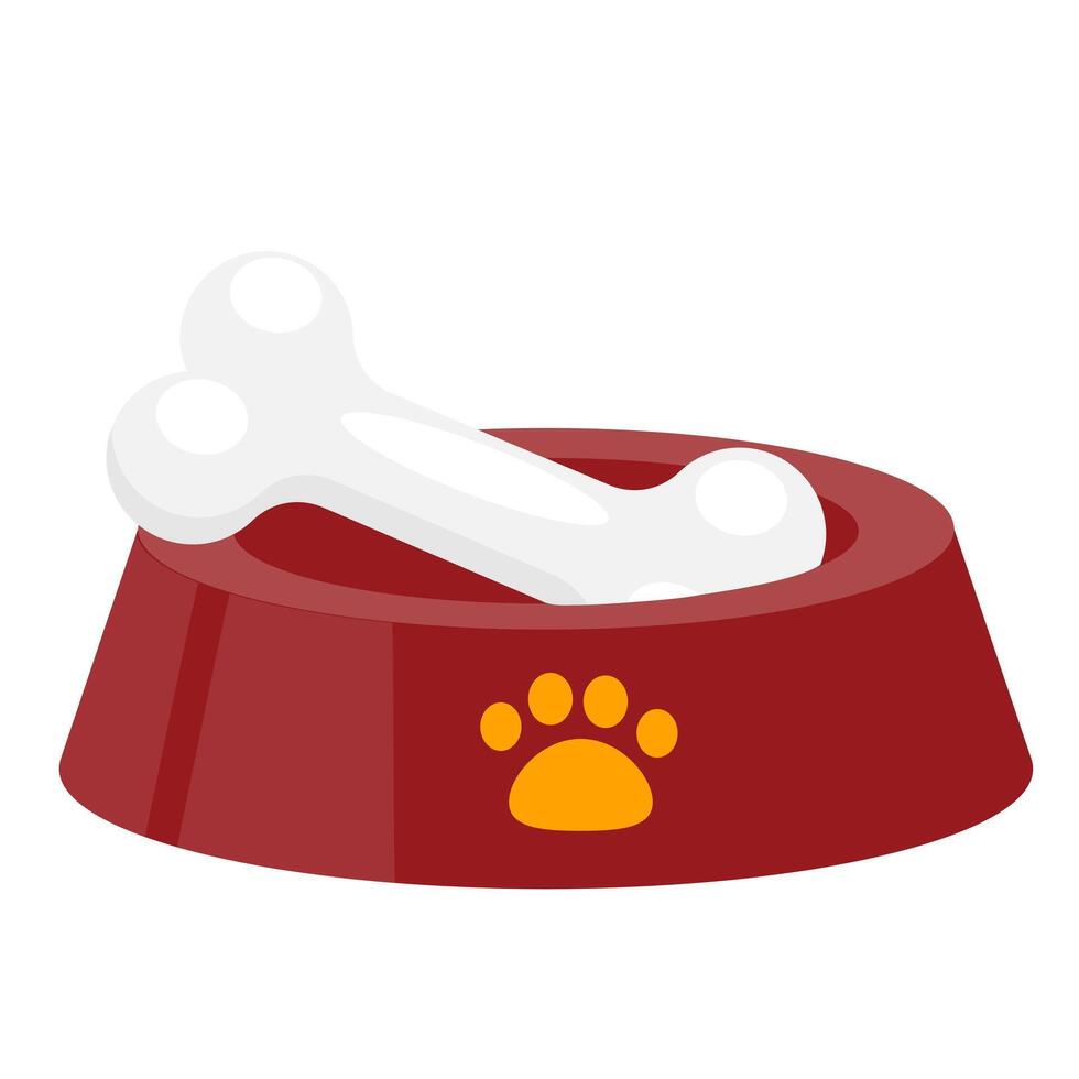 A bowl with a bone. Dog food vector