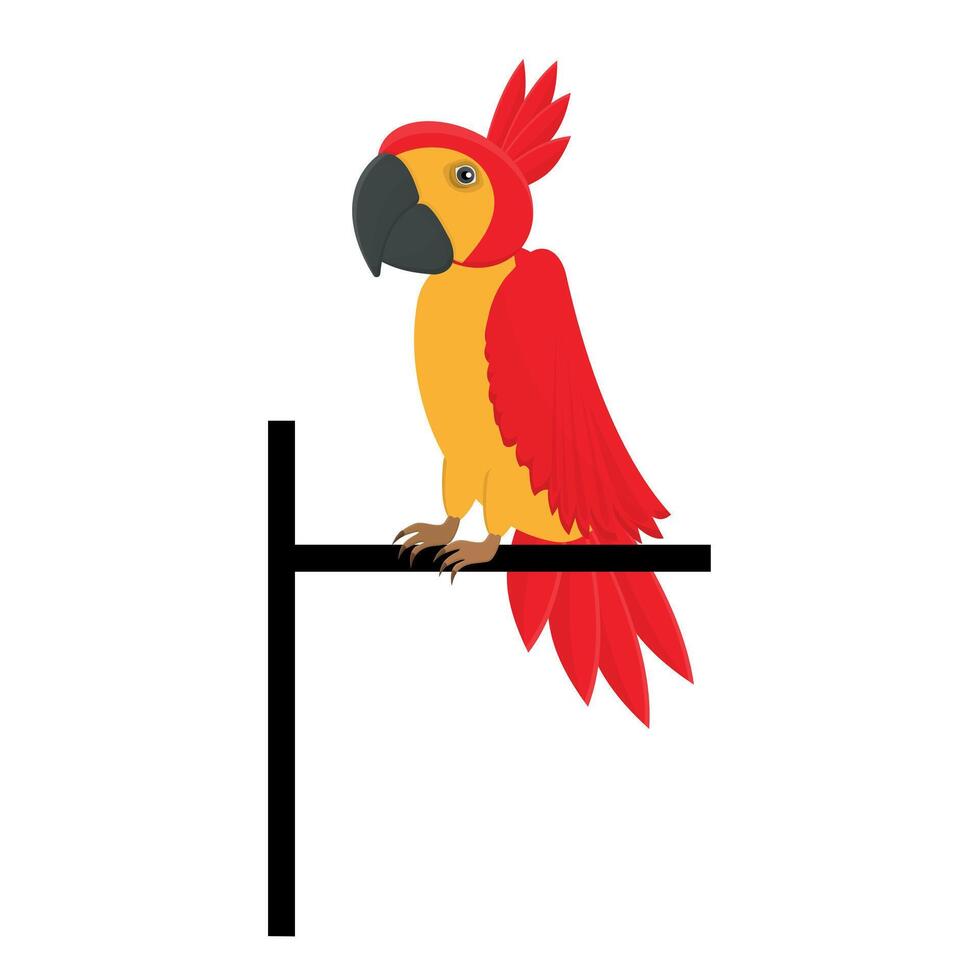 Parrot. Bird animal vector