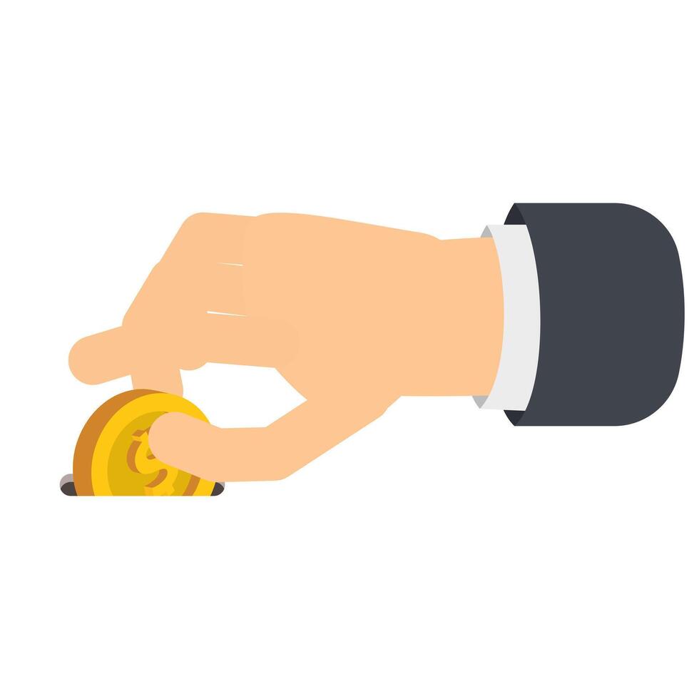 A hand with money. Donation vector