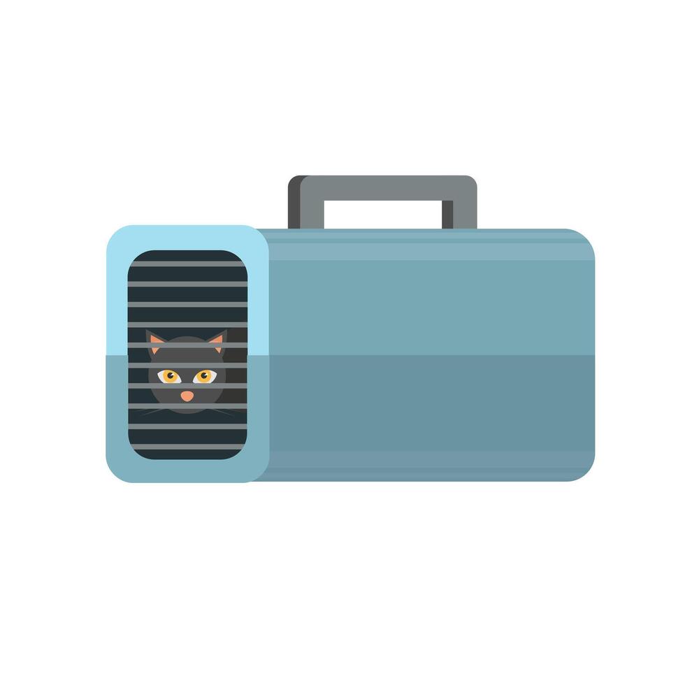 Cat. A cat in a carrier box vector