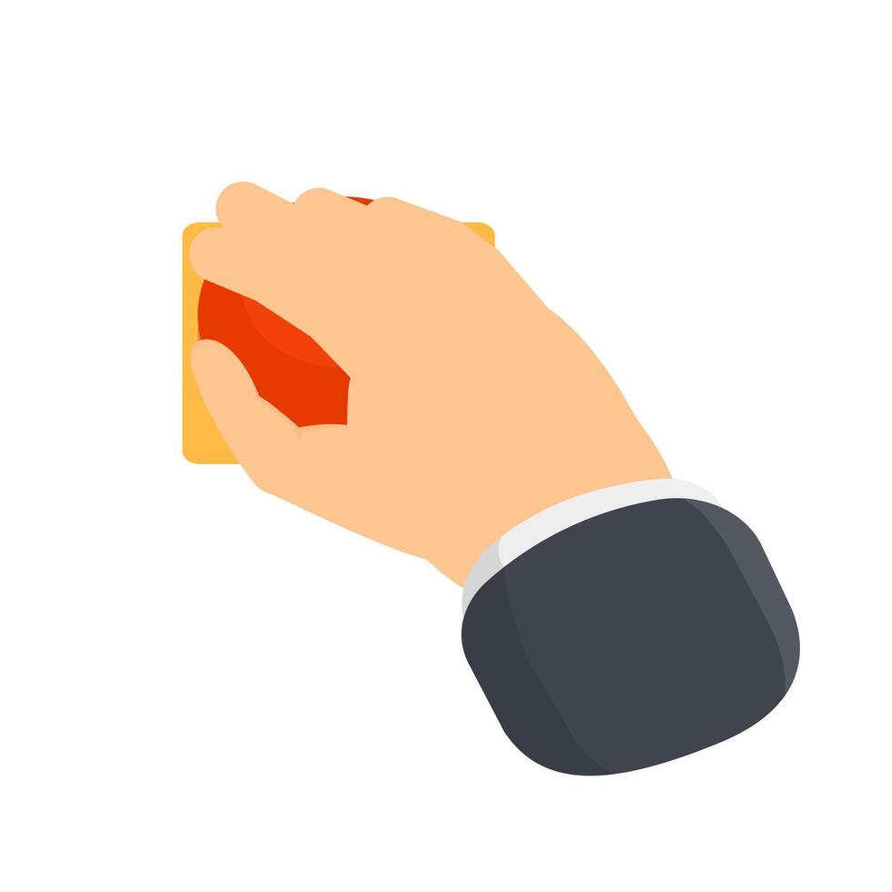 The emergency switch button. Press the red button vector