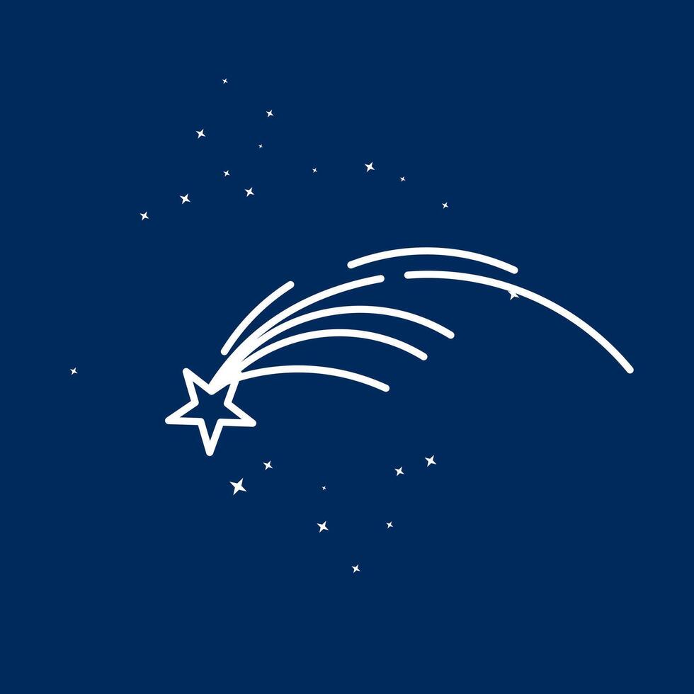 A shooting star. Meteorite vector