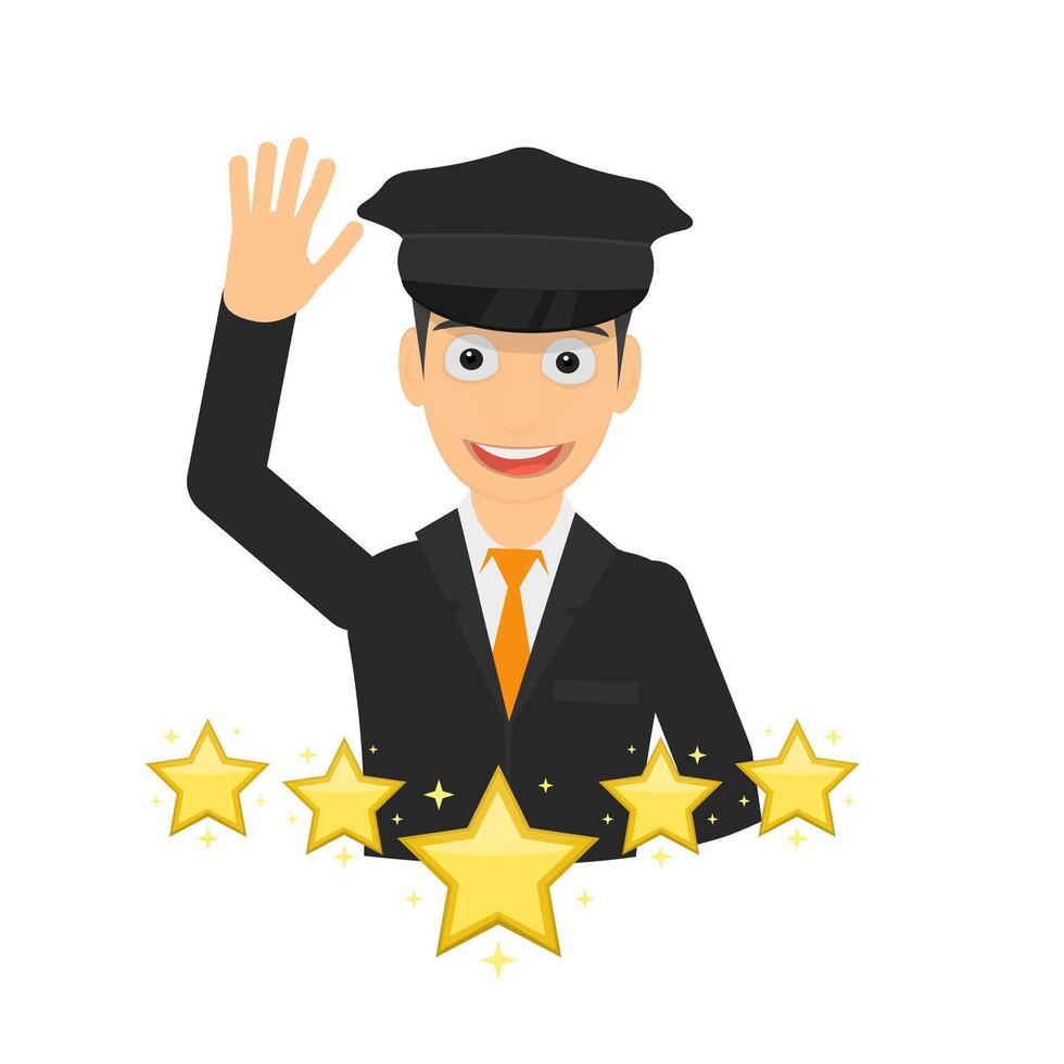 Driver's rating. Star rating of popularity vector