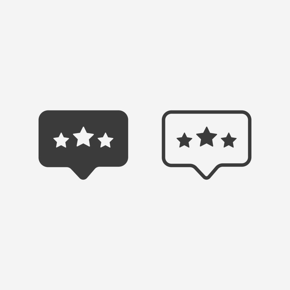 rate, feedback, stars icon. comment, chat, rank, rating, review symbol sign vector