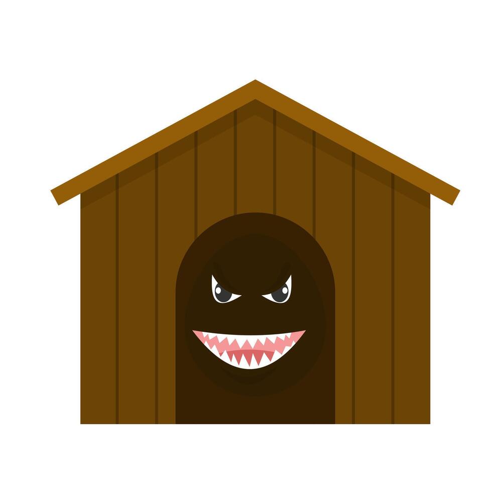 The snarl from the doghouse. Silhouette of teeth with fangs vector