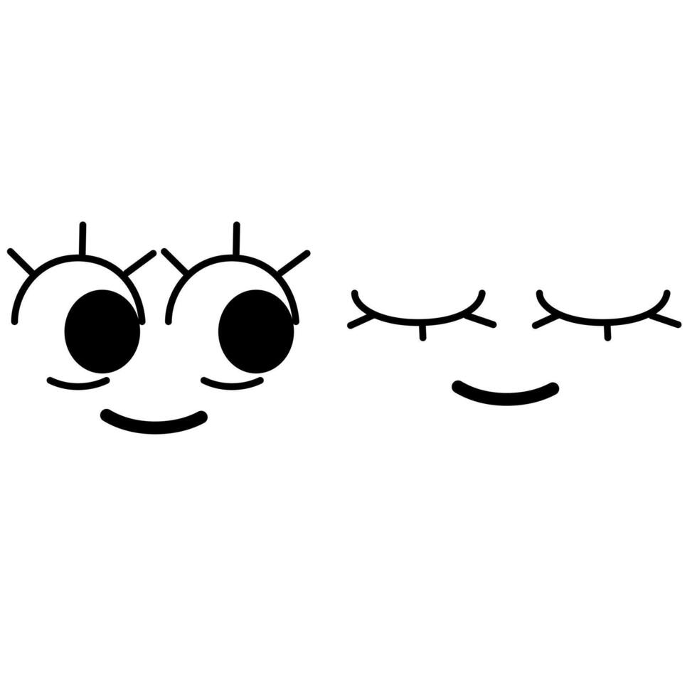 Cartoon eyes. Blinking of human eyes vector
