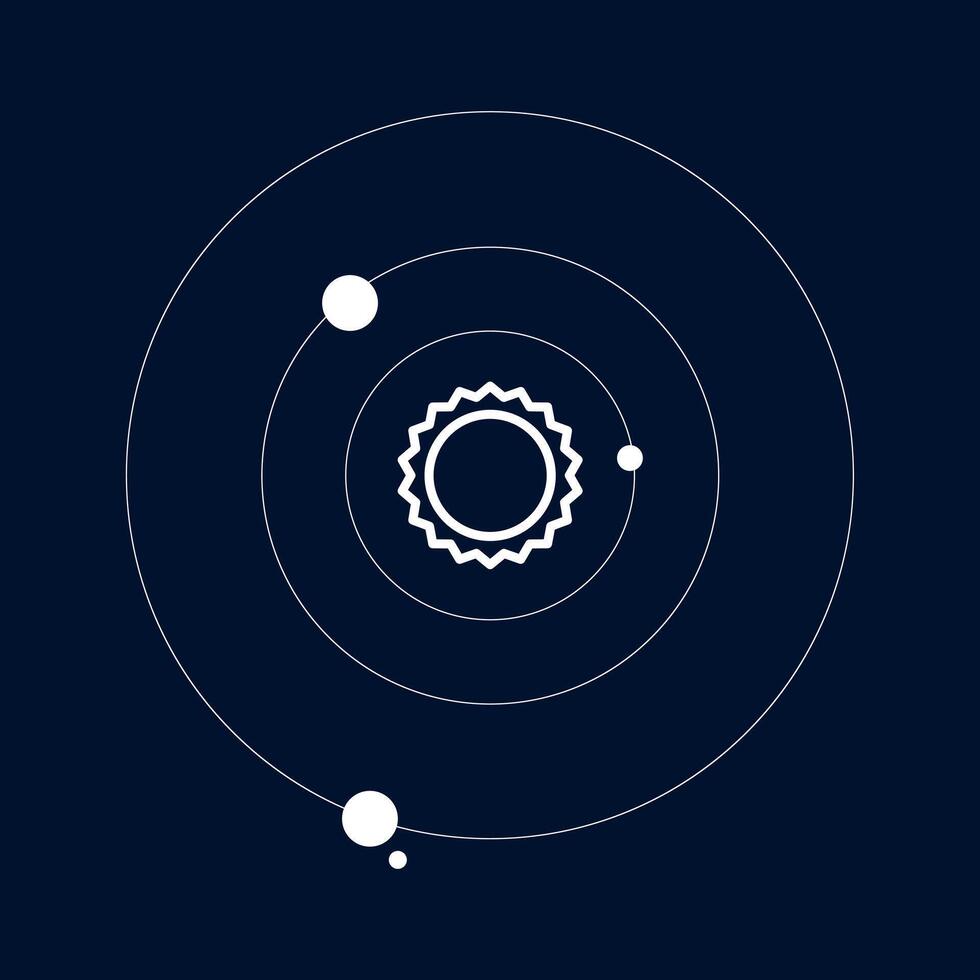 The solar system. The planet is moving in orbit vector