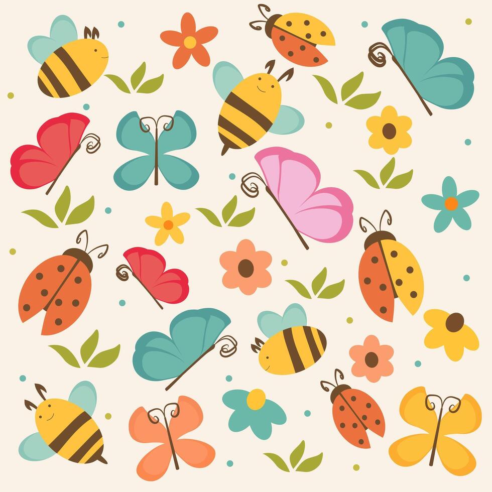 Set with butterflies. Spring and summer set of flowers bugs leaves and butterflies. Stickers, poster, card, scrapbooking, sticker set. , hand drawn, rainbow illustrations vector