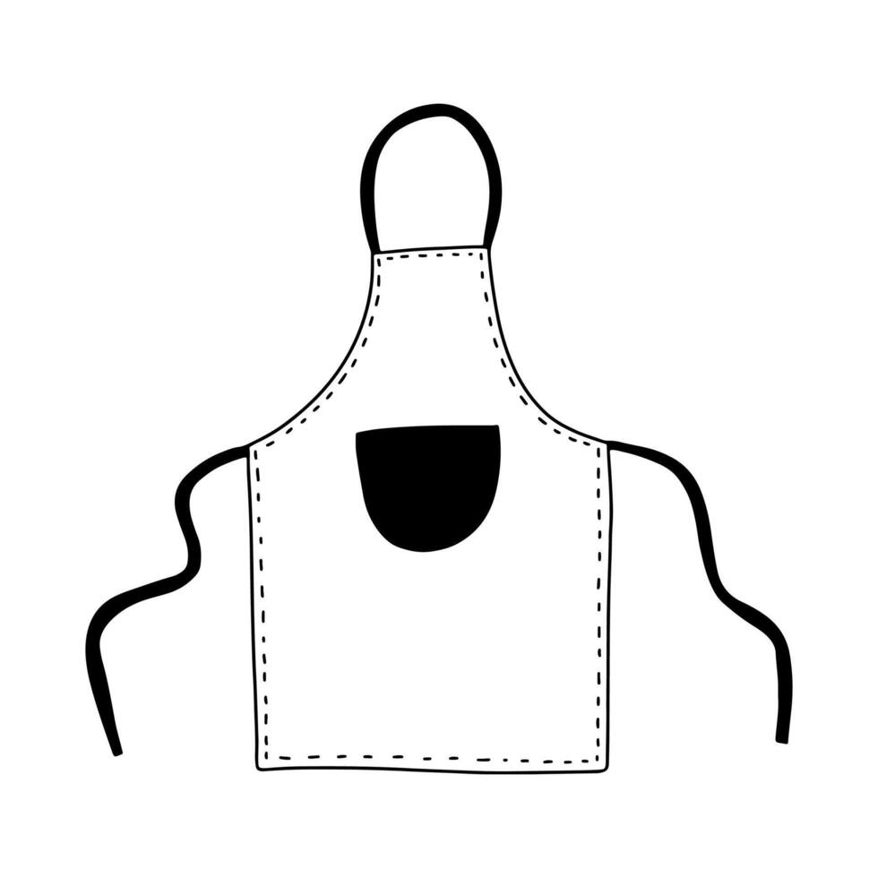Apron hand drawn doodle illustration vector