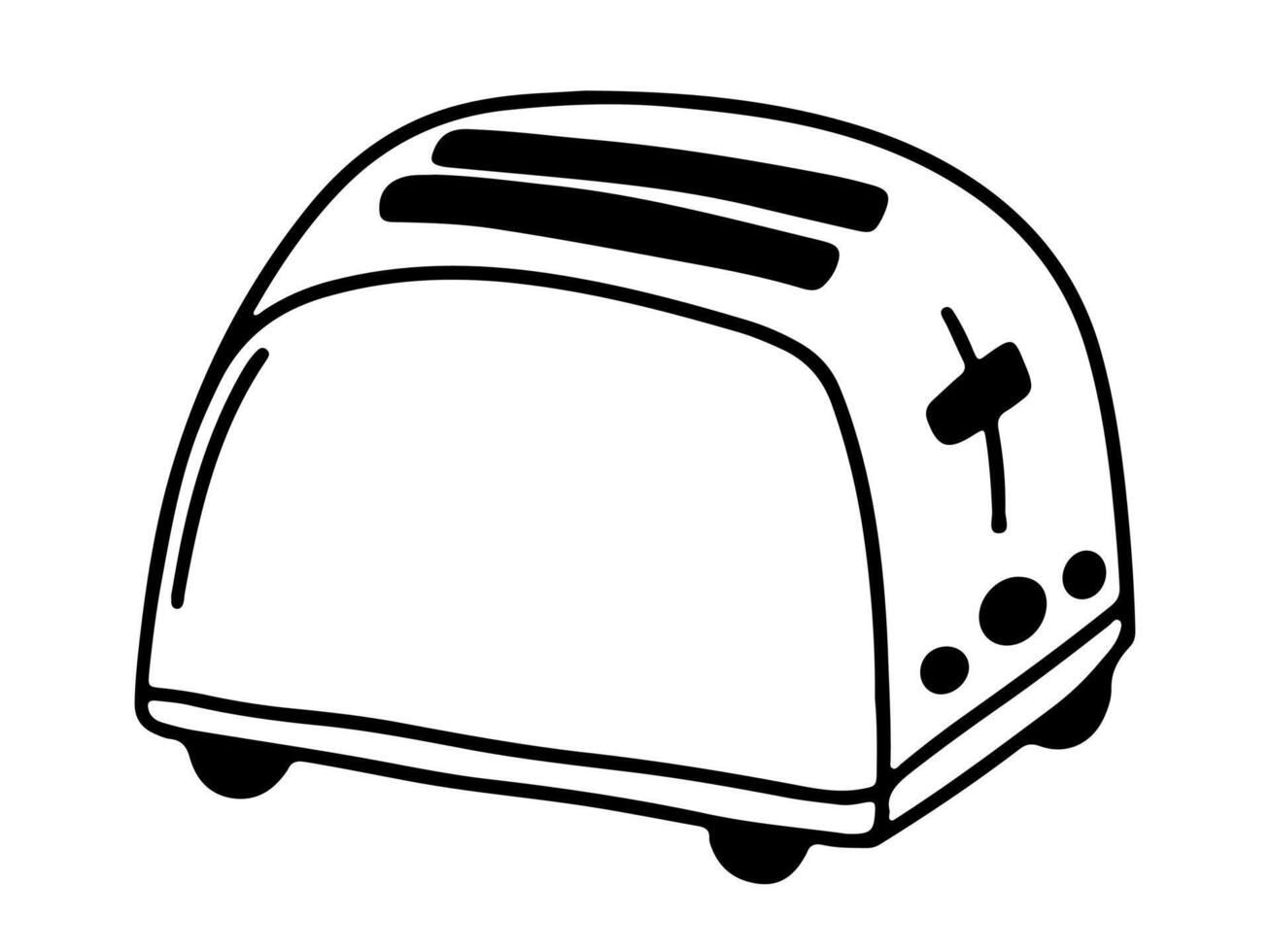 Doodle bread toaster sketch vector