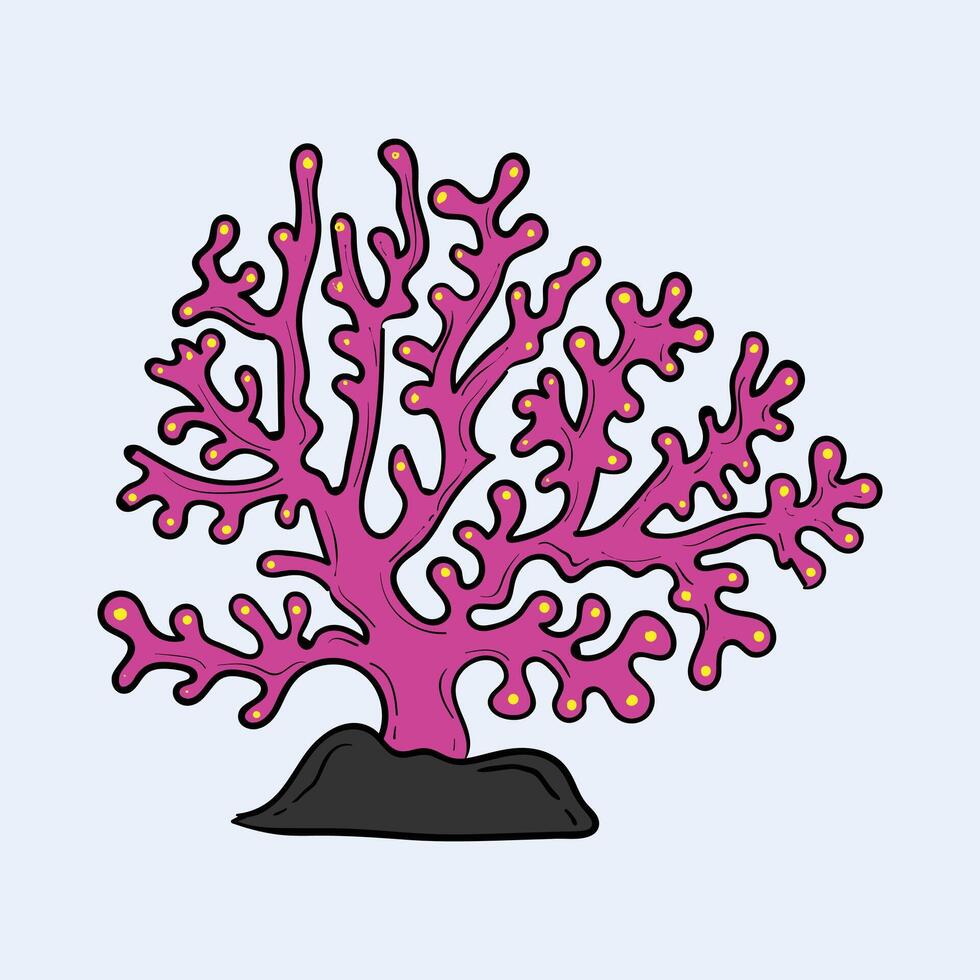 Coral Reef Flat Design Cartoon Illustration vector
