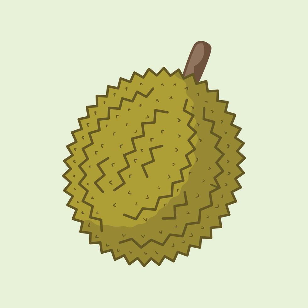 Durian Fruit Flat Design Cartoon Illustration vector