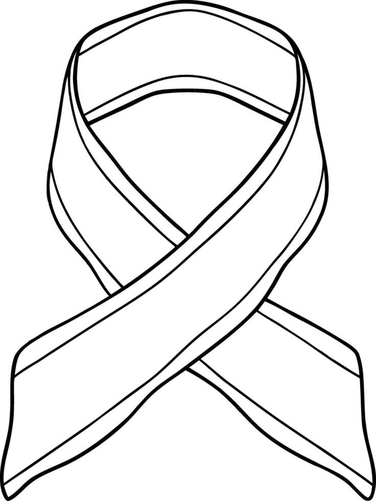 ribbon icon hand drawn black line doodle Illustration vector