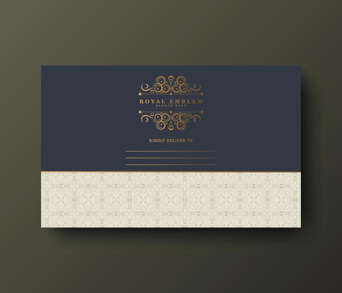 elegant gold emblem invitation card vector