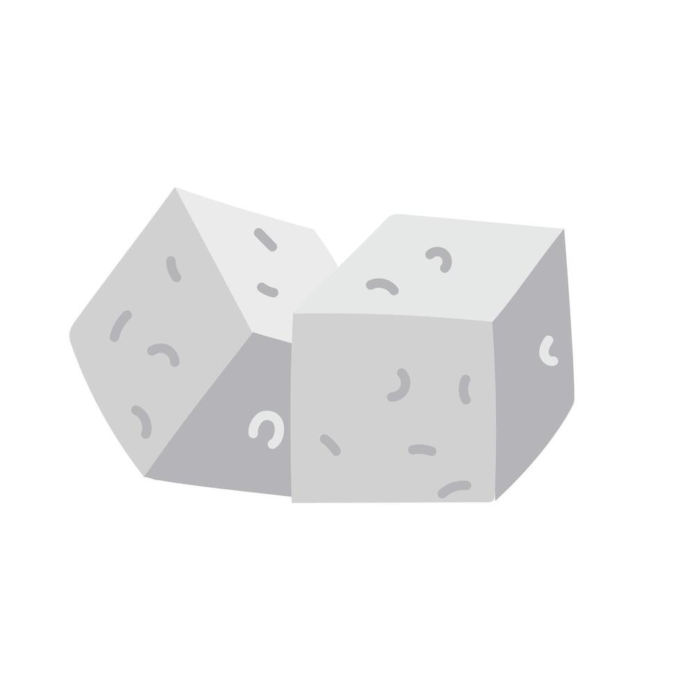 A set of sugar cubes for tea or coffee. A stack, a group of sugar cubes. Sugar cube, a sweet addition to drinks. The flat illustration is isolated. Pressed sugar into cubes, isolated vector