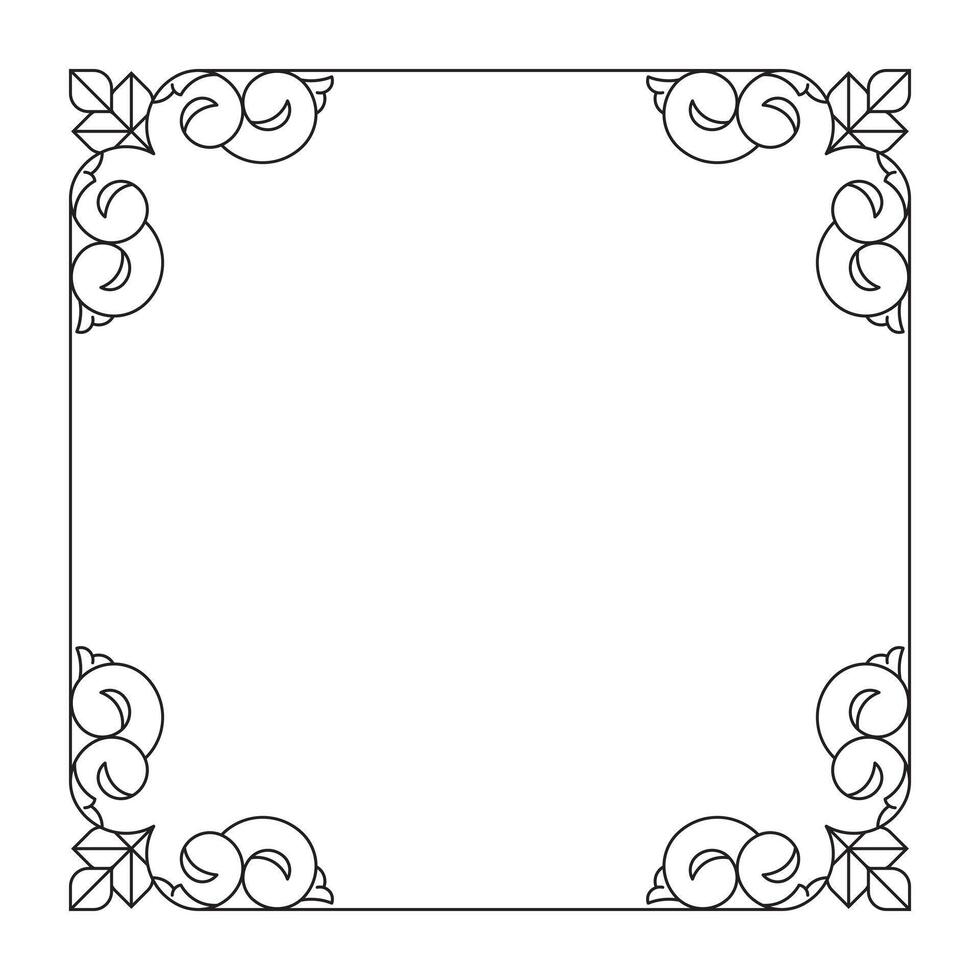 A black and white drawing of a square frame vector