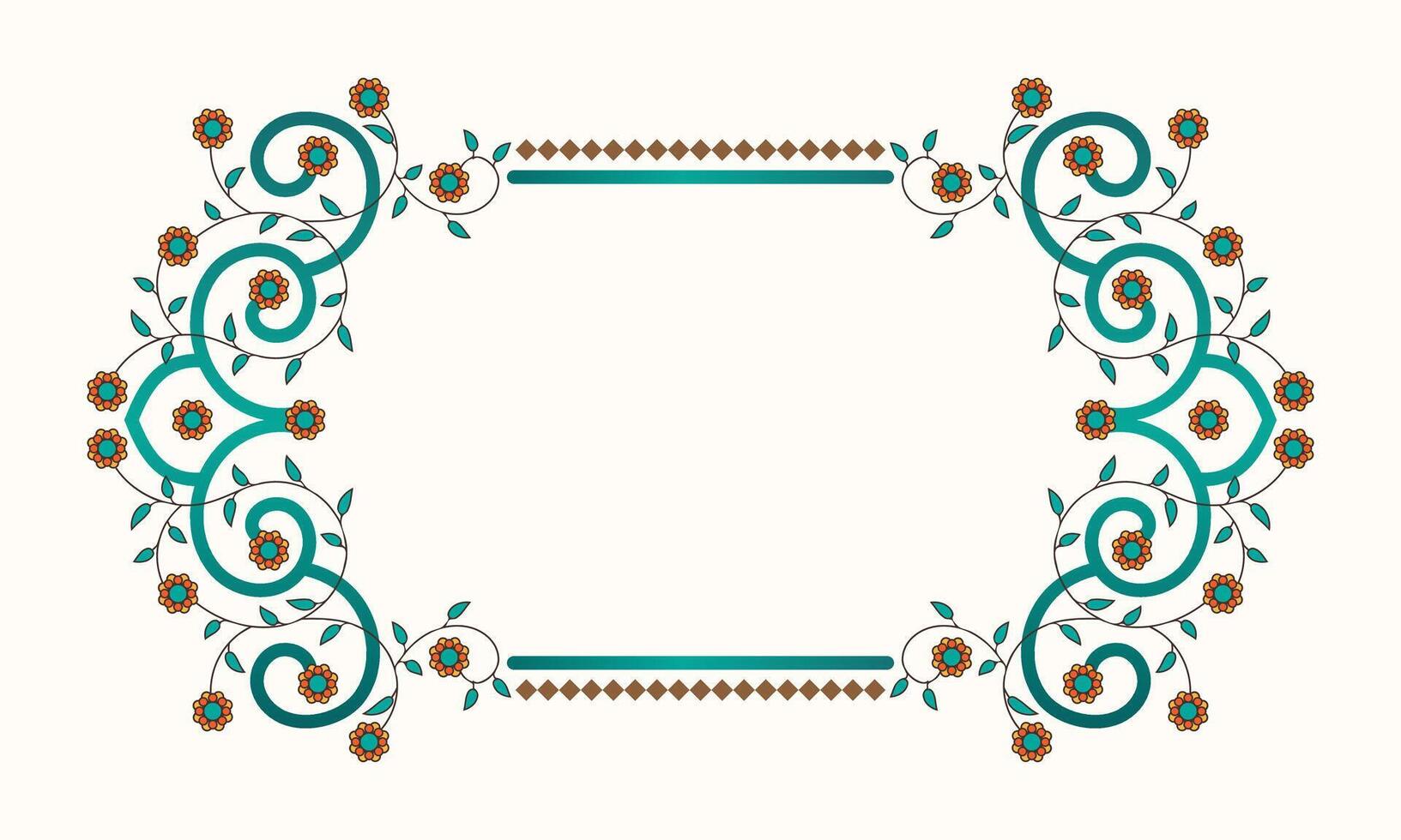 A decorative frame with flowers and leaves vector