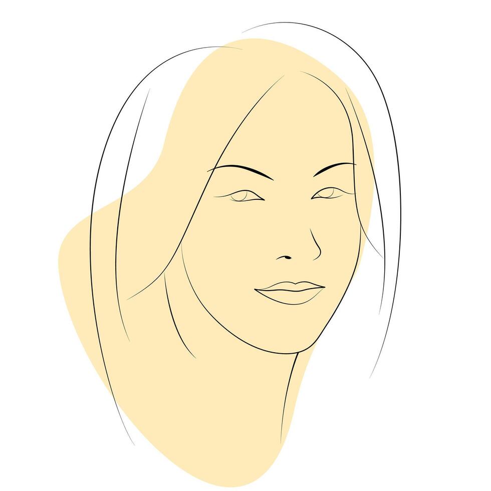 women face line contour vector