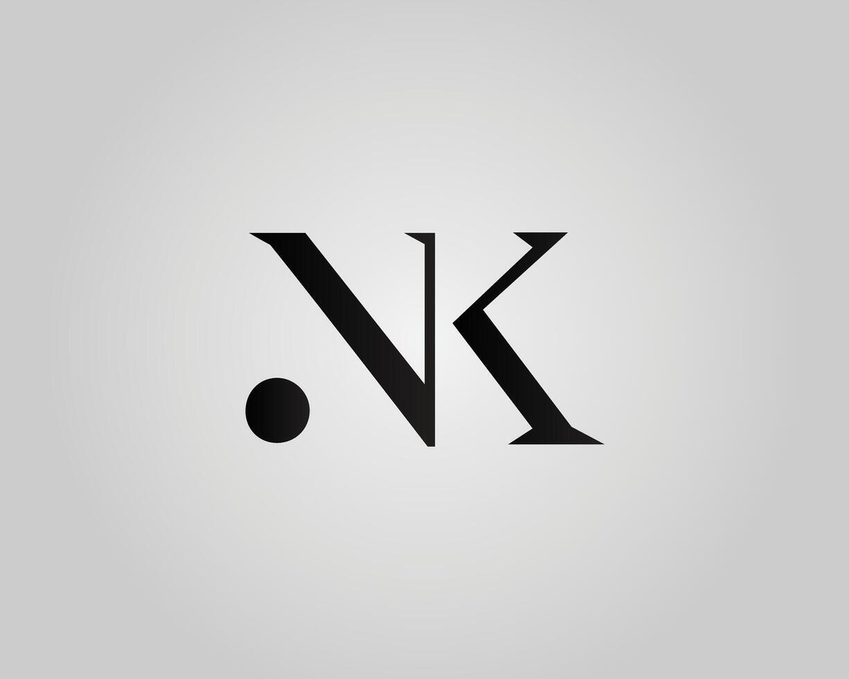 Initial Letter NK Abstract Logo Design Modern Template. vector