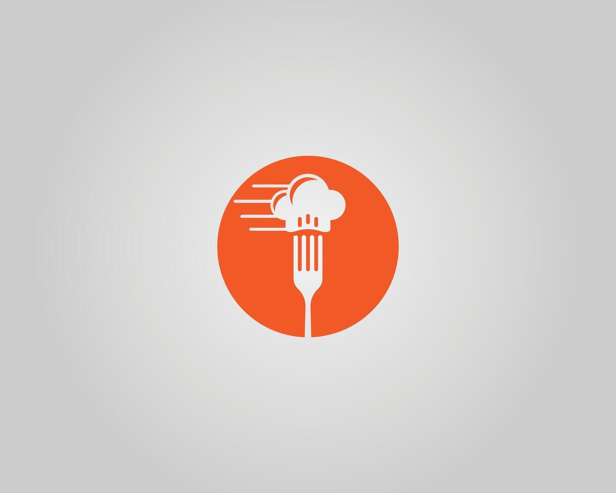 Simple Fast Food Chef Logo Design Template. vector