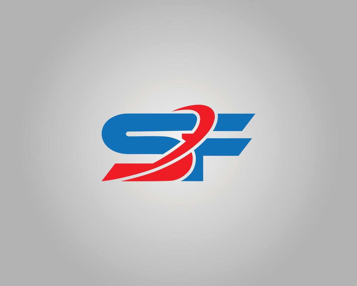 SF Letter Initial Logo Design Icon Template vector