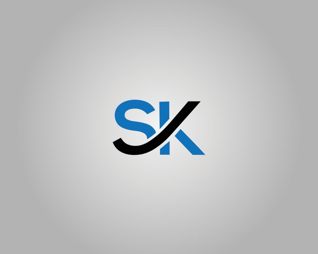 SK Letter Abstract Initial Logo Design Template. vector