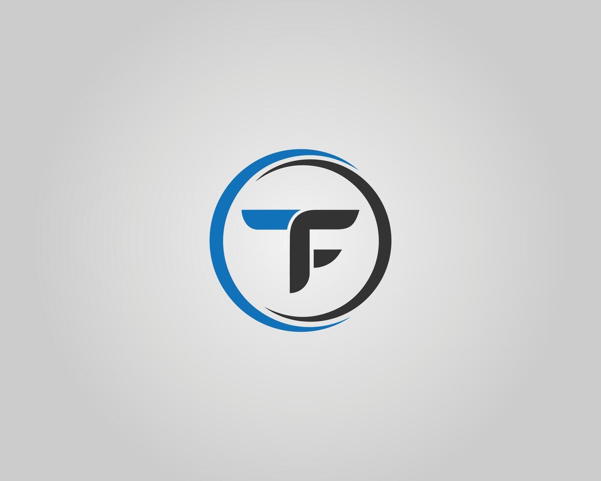 TF or FT Letter Abstract Initial Logo Icon Design Template. vector