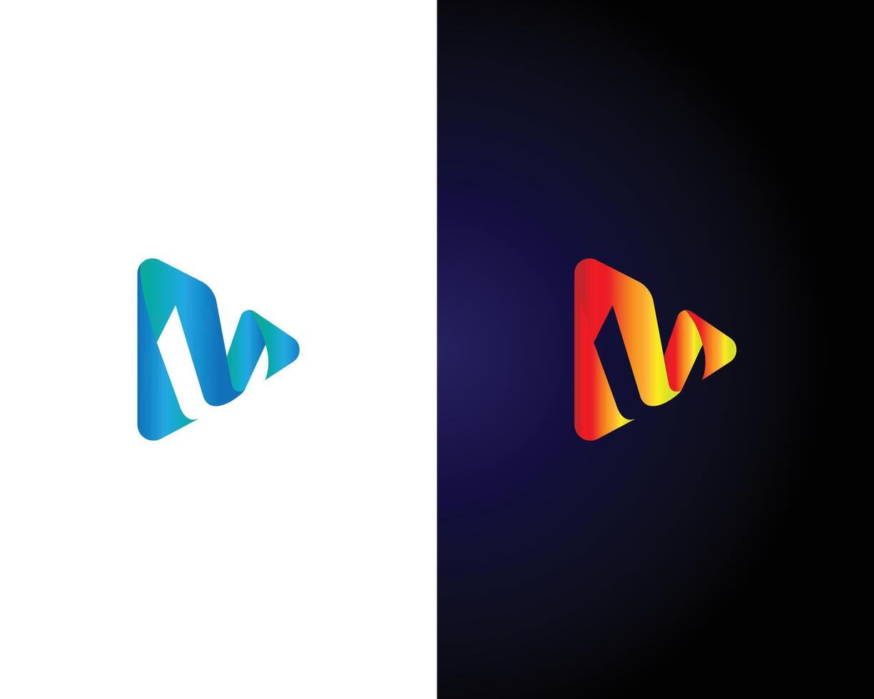 Letter M with Modern Gradient Colorful Logo Design Template. vector