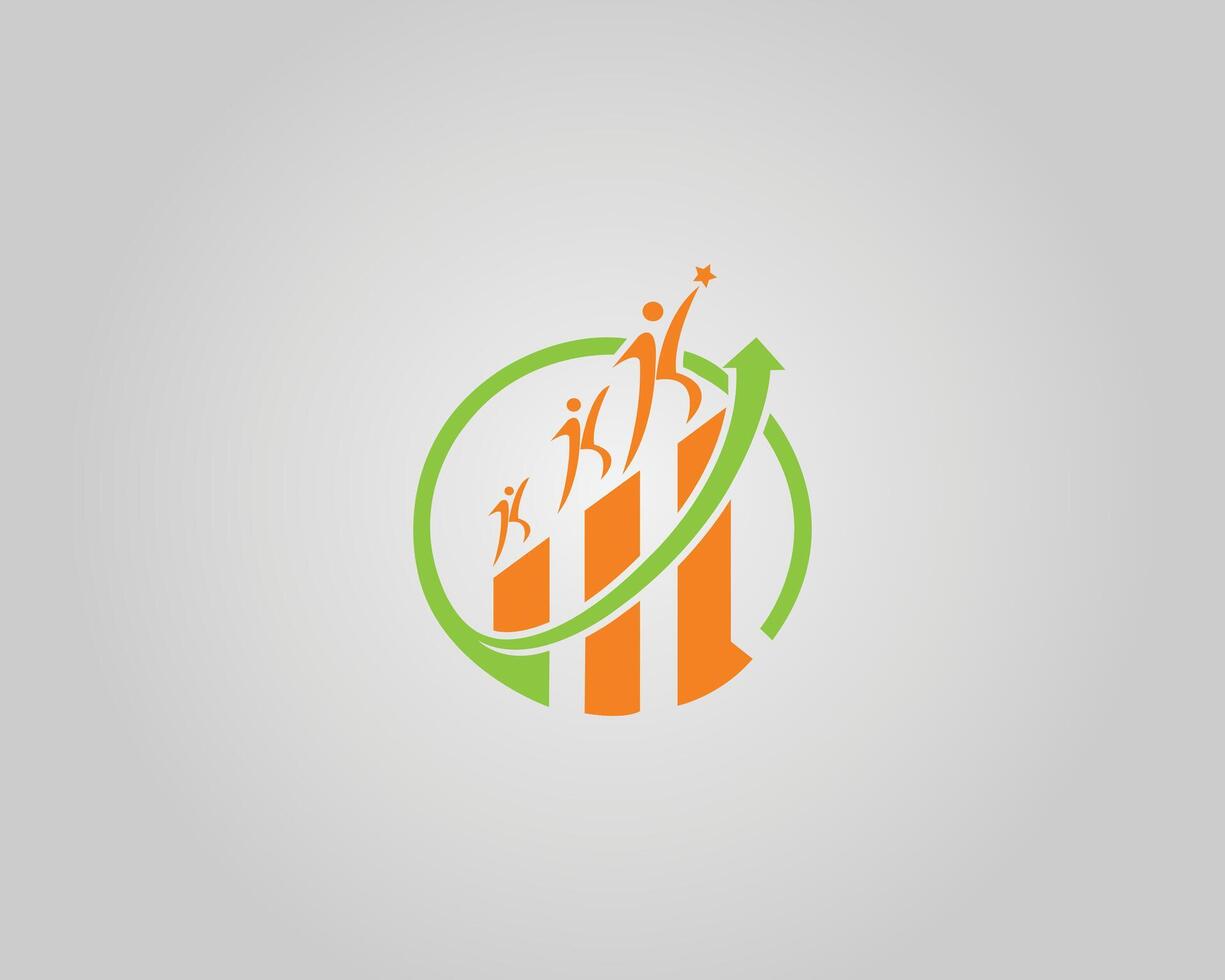 Growing Business Success and Achievement Logo Design Template. vector