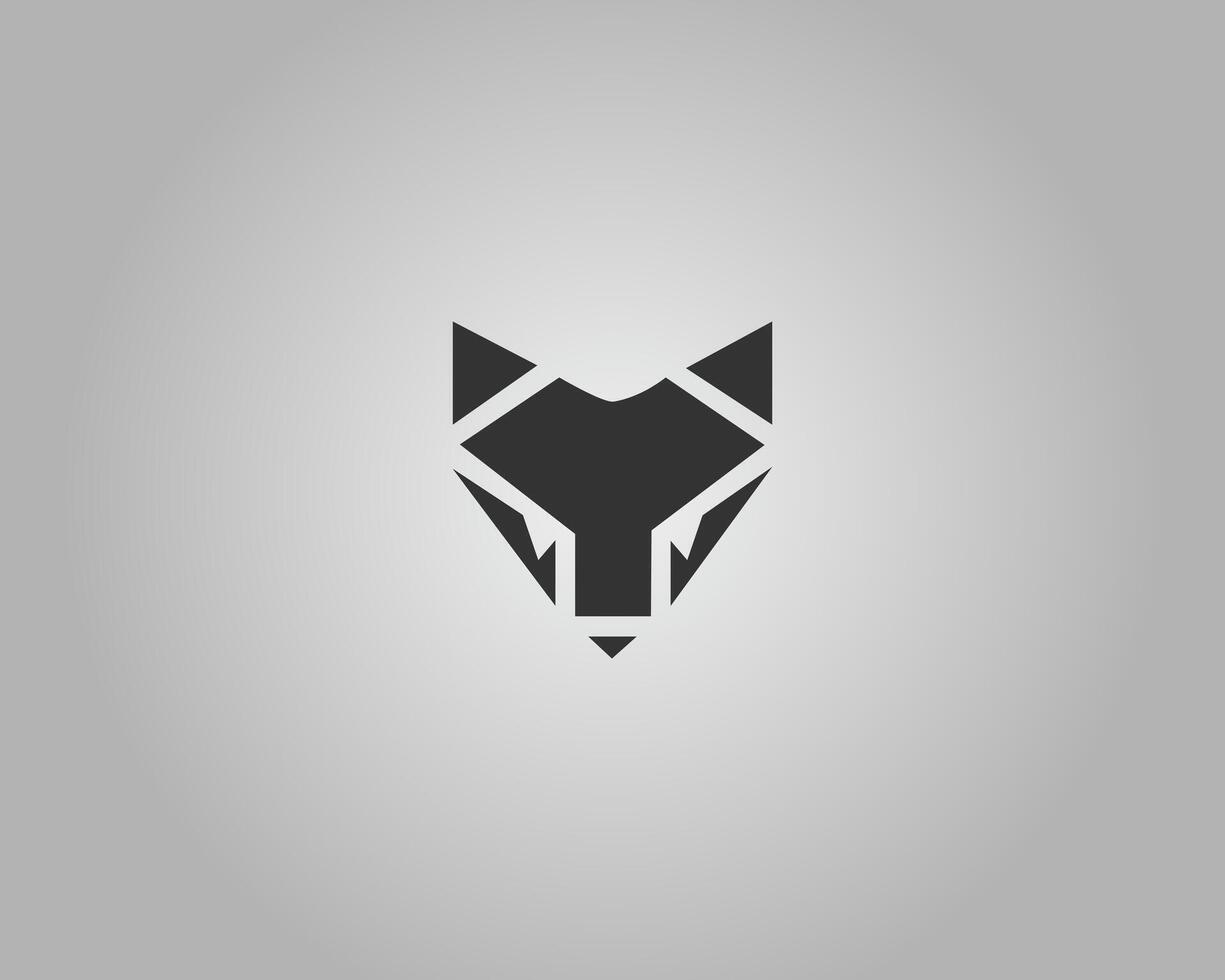 Geometric Fox Abstract Logo Design Template. vector