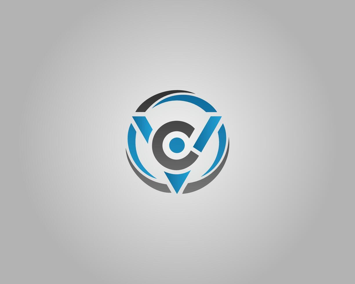 Letter VC or CV Abstract Initial Logo Design Elegant Template. vector