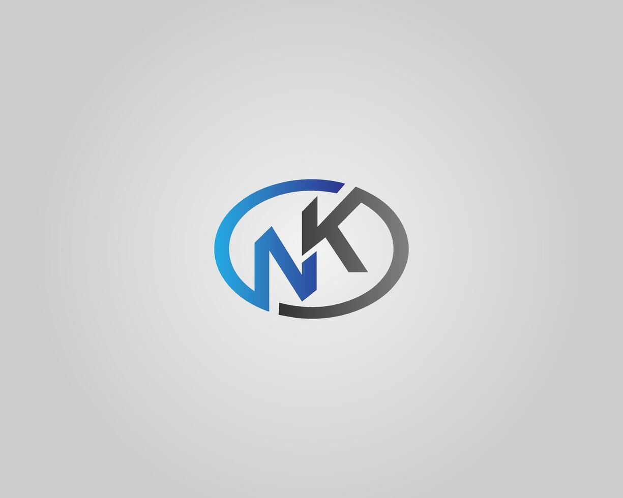 Initial Letter NK Abstract Logo Icon Design Modern Template. vector