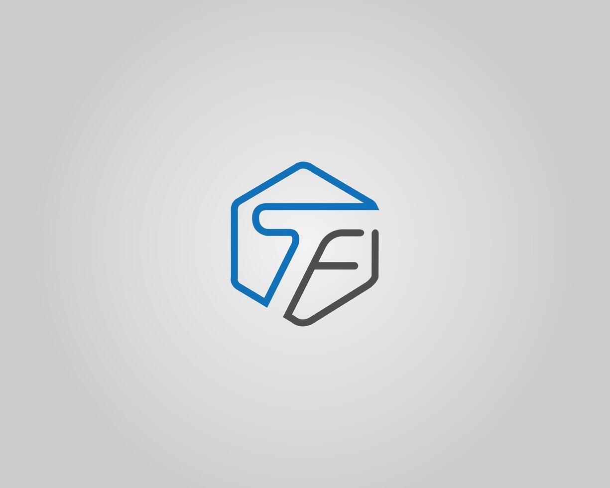 TF or FT Letter Abstract Initial Logo Template. vector