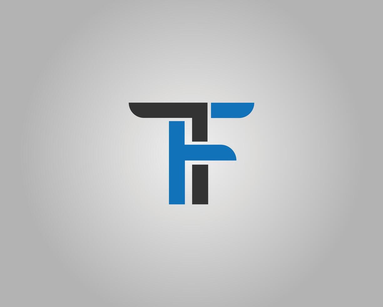 TF or FT Letter Abstract Initial Logo Modern Template. vector