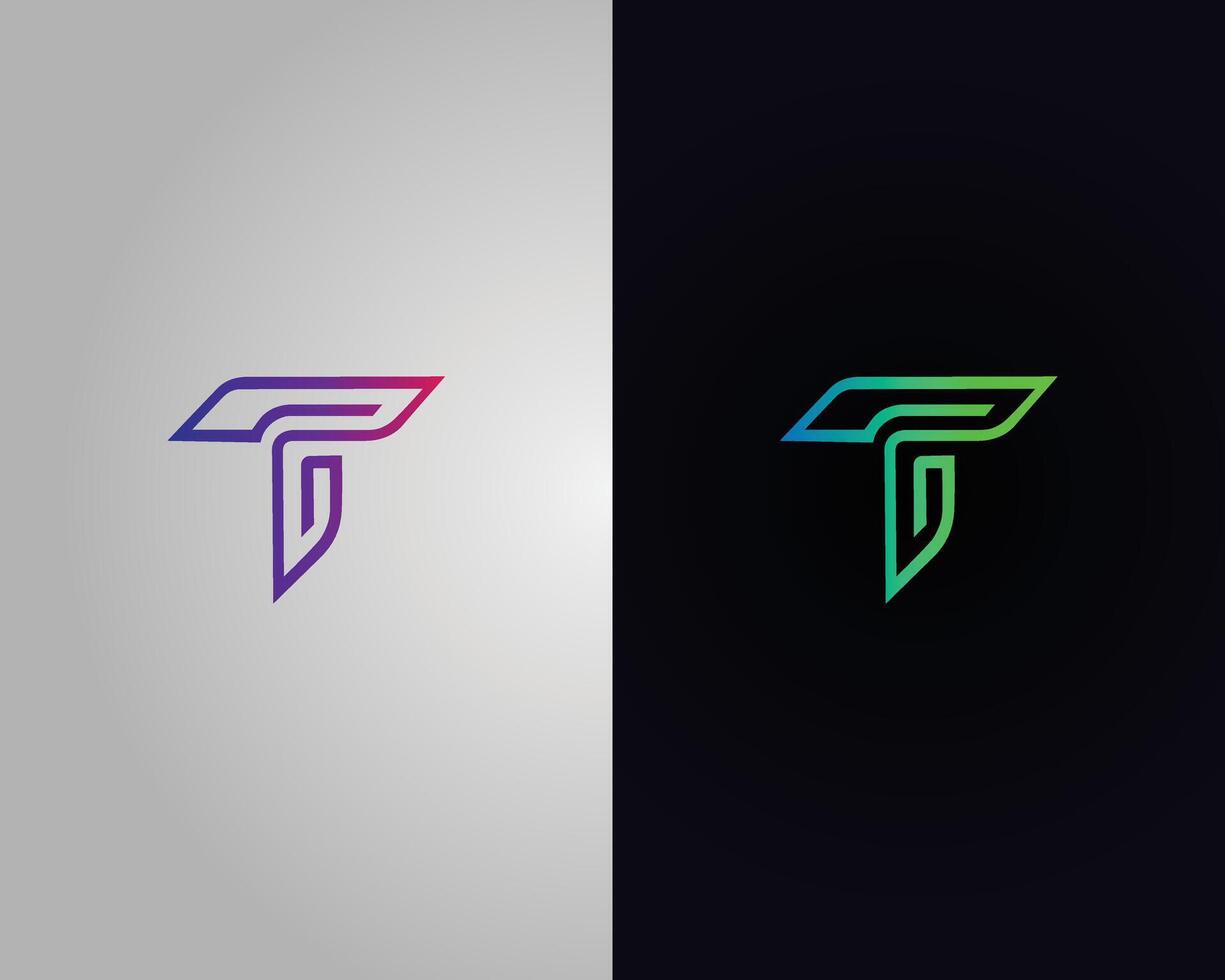 Modern Abstract T Letter Logo Design Template. vector