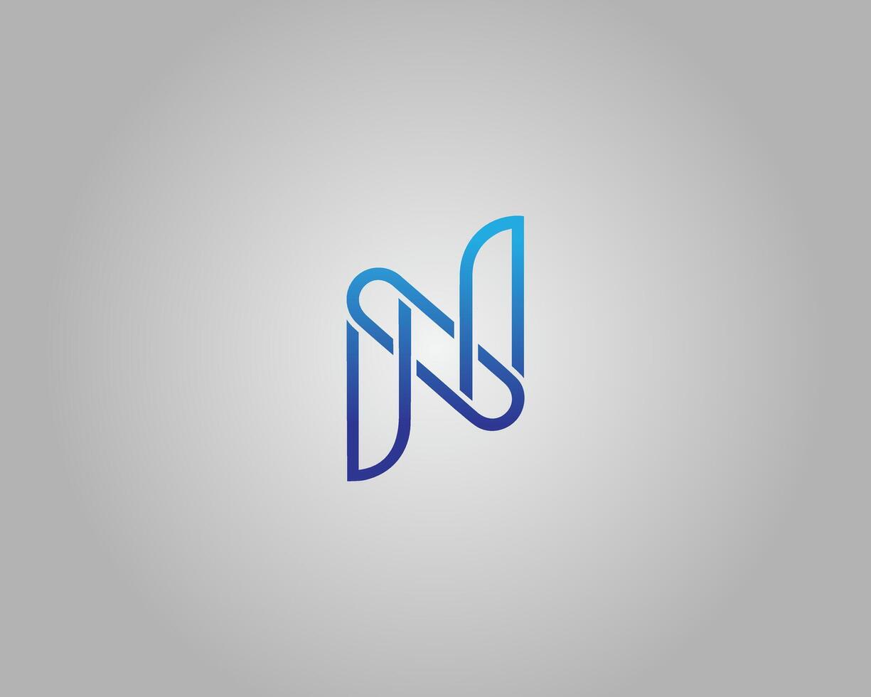Modern Line N Letter Logo Design Concept Template. vector