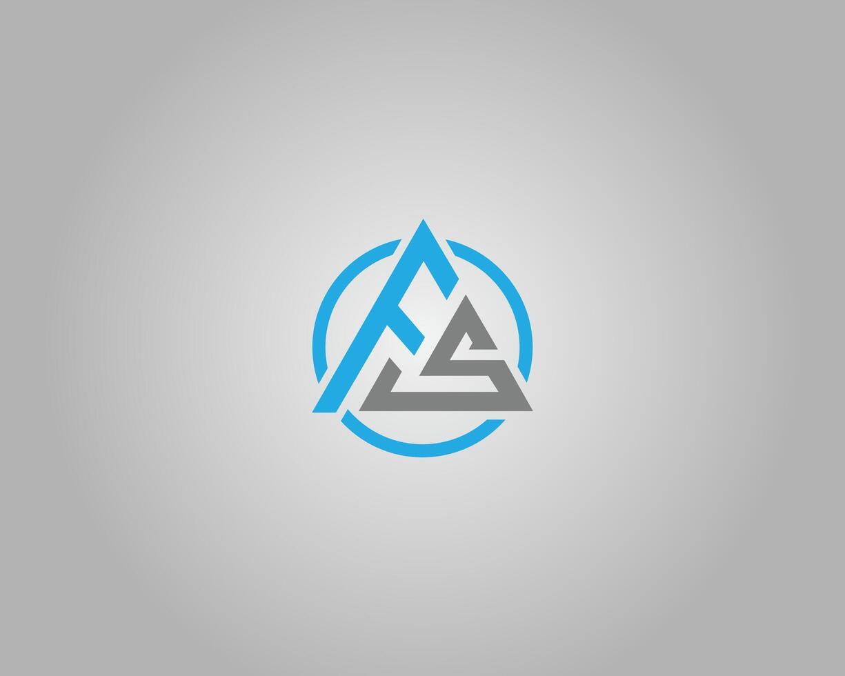 Letter FS triangle monogram logo design concept template. vector