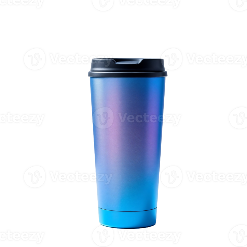 Iridescent Blue Travel Mug A Stunning Blend of Style and Functionality on Transparant Background png
