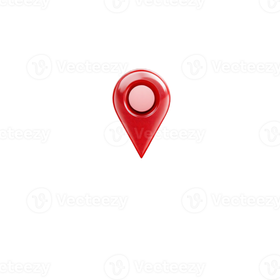 Glossy Red Location Pointer A 3D Render of a Map Pin Icon png