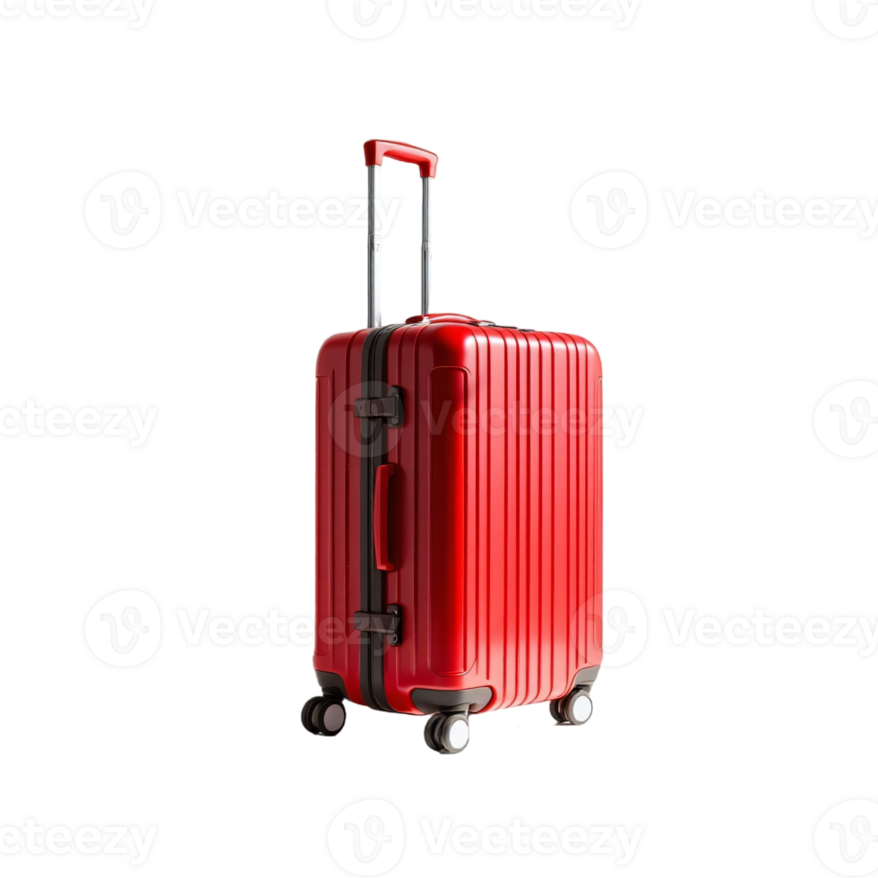 A Vibrant Red Suitcase Ready for Adventure png