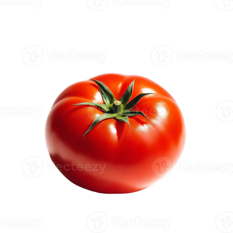 A Single, Ripe, Red Tomato Isolated on a Black Background png