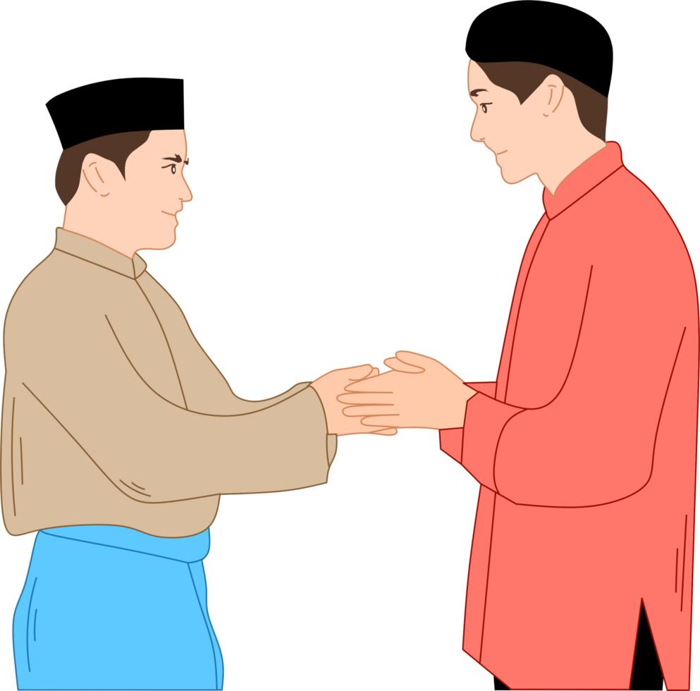 A man Shaking hands during Eid illustration png