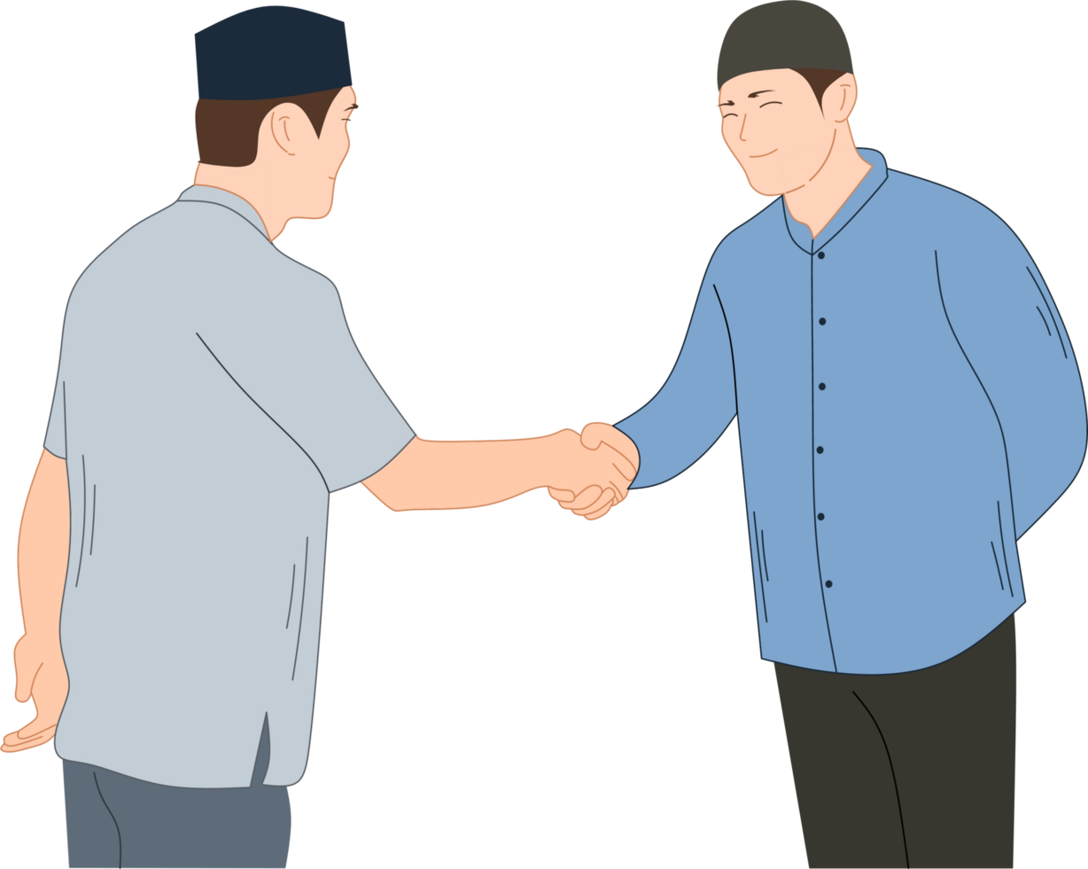 Shaking hands during Eid illustration o png