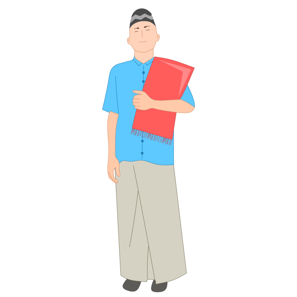 A man ready for Eid prayers illustration png