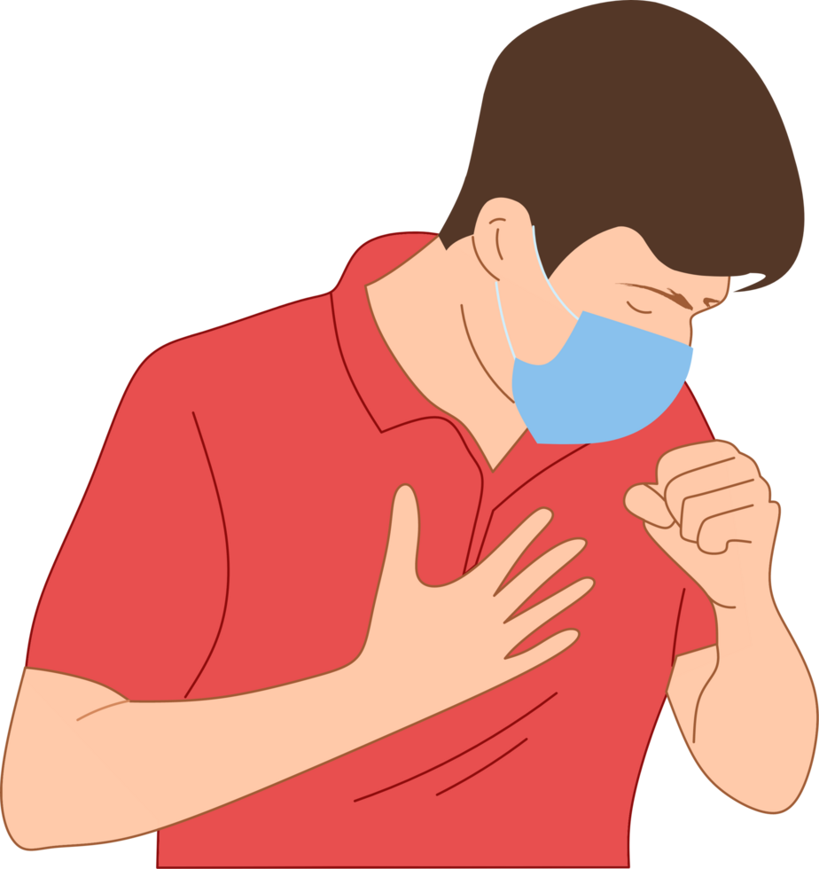 Girl has a cough illustration png